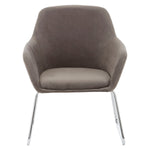 Stockholm Grey Velvet Dining Chair with Chrome Legs