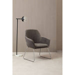 Stockholm Grey Velvet Dining Chair with Chrome Legs