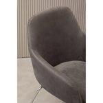 Stockholm Grey Velvet Dining Chair with Chrome Legs