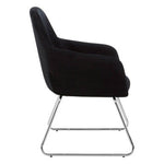 Stockholm Black Velvet Dining Chair with Chrome Legs