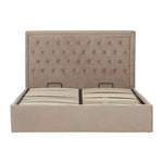 Hannah Mink Velvet Ottoman King Bed