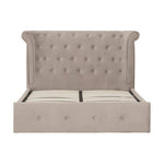 Edison Mink Velvet Ottoman Double Bed