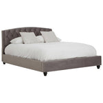 Josephine Grey Velvet King Bed