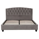 Josephine Grey Velvet King Bed