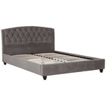 Josephine Grey Velvet King Bed