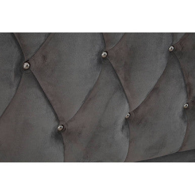 Josephine Grey Velvet King Bed