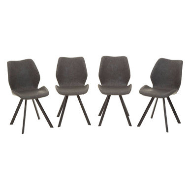 Weston Round Marble Effect Dining Table with 6 Chairs Set