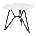Weston Round Marble Effect Dining Table with 6 Chairs Set
