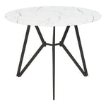 Weston Round Marble Effect Dining Table with 6 Chairs Set