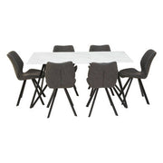 Weston Marble Effect Dining Table With 6 Chairs Set