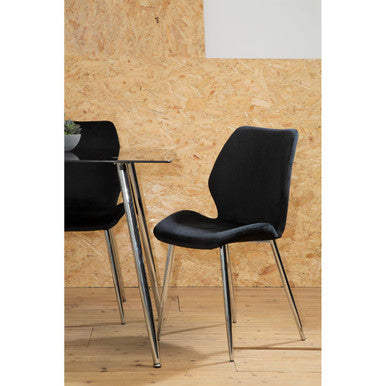 Wimslow Black Tempered Glass Dining Table with 6 Chairs