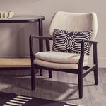 Stockholm Beige Chair With Black Wooden Frame