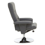 Denton Grey Leather Effect Reclining Chair