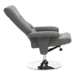 Denton Grey Leather Effect Reclining Chair