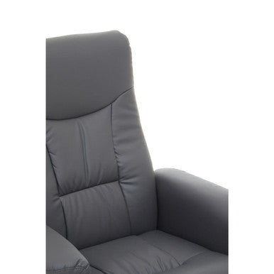 Denton Grey Leather Effect Reclining Chair