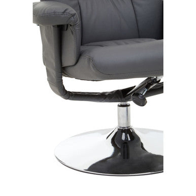 Denton Grey Leather Effect Reclining Chair