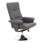 Denton Grey Leather Effect Reclining Chair