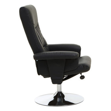 Denton Black Leather Effect Reclining Chair