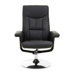 Denton Black Leather Effect Reclining Chair