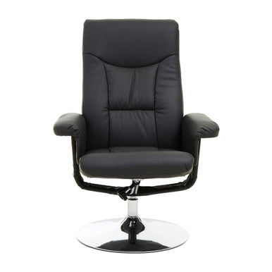 Denton Black Leather Effect Reclining Chair