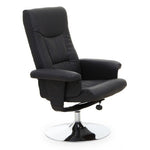 Denton Black Leather Effect Reclining Chair