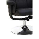 Denton Black Leather Effect Reclining Chair