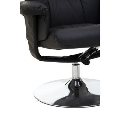 Denton Black Leather Effect Reclining Chair