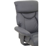 Denton Grey Leather Effect Reclining Chair And Footstool