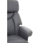 Denton Grey Leather Effect Reclining Chair And Footstool