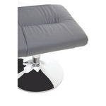 Denton Grey Leather Effect Reclining Chair And Footstool