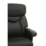 Denton Black Leather Effect Reclining Chair And Footstool