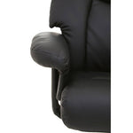 Denton Black Leather Effect Reclining Chair And Footstool