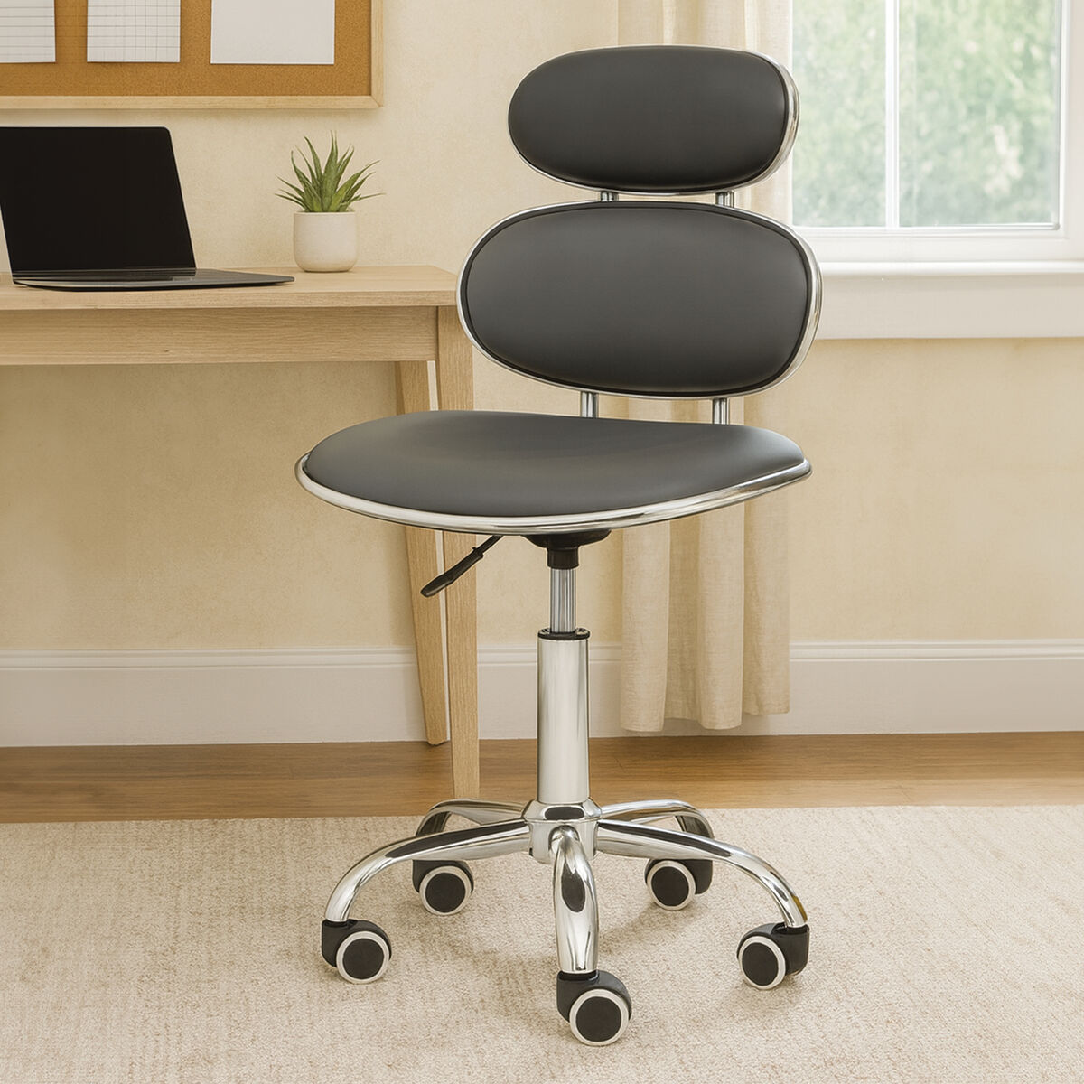 Fran Black Pu Home Office Chair