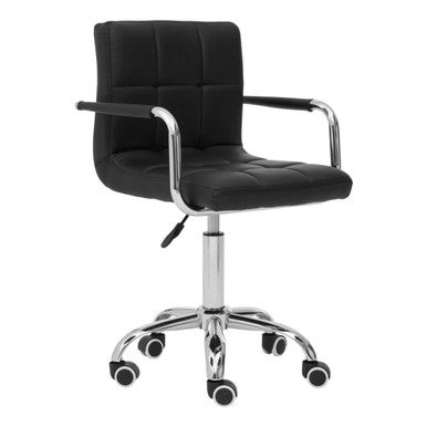 Finn Black Home Office Chair With Swivel Base