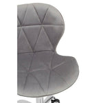 Franki Grey Velvet Quilted Home Office Chair