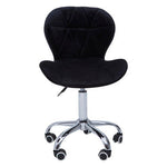 Franki Black Velvet Quilted Home Office Chair
