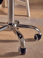 Franki Black Velvet Quilted Home Office Chair