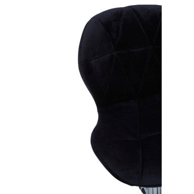 Franki Black Velvet Quilted Home Office Chair