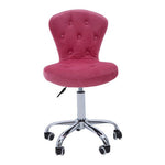 Fayth Pink Velvet Buttoned Home Office Chair