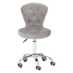 Fayth Grey Velvet Buttoned Home Office Chair
