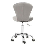 Fayth Grey Velvet Buttoned Home Office Chair