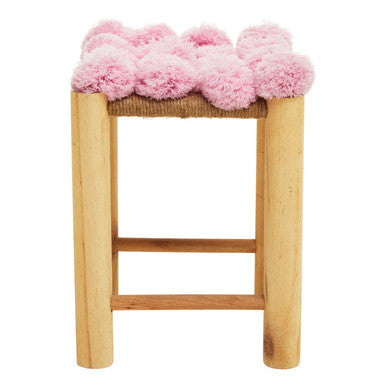 West Village Pink Pom Stool