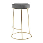 Manhattan Grey Velvet Bar Stool