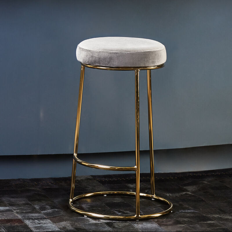 Manhattan Grey Velvet Bar Stool