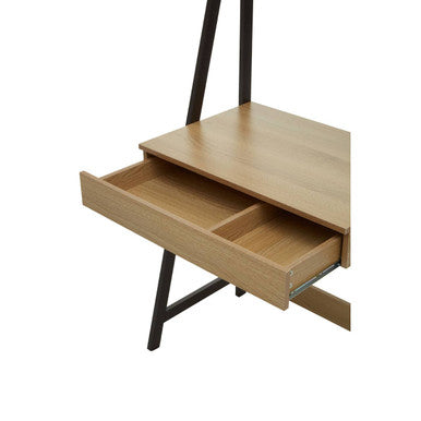 Bradbury Natural Oak Effect Desk with Metal Frame