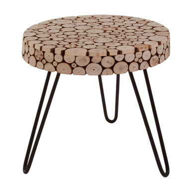 Lacuna Fir Wood Round Side Table