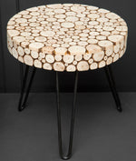 Lacuna Fir Wood Round Side Table
