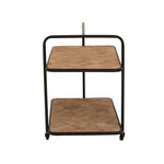 Kickford Parquet Fir Wood Trolley
