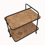 Kickford Parquet Fir Wood Trolley