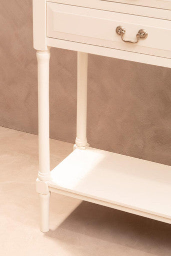 Heritage 4 Drawer White Console Table
